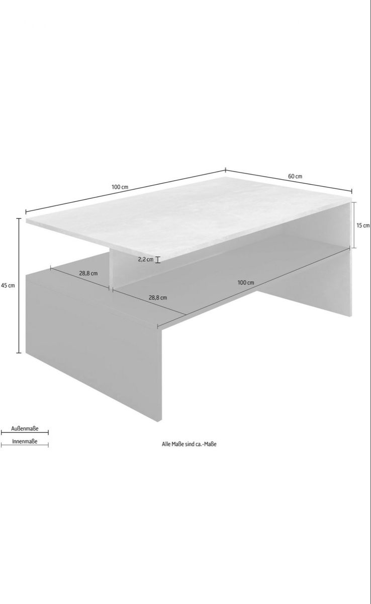 Tavoli: Moderner Couchtisch Betonoptik mit Ablage – Usato da Tuggen venduto da mat_c9gc 2