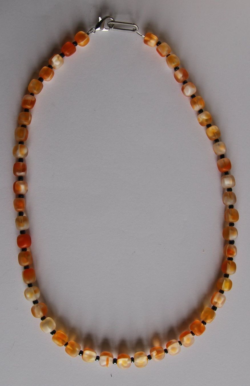 Catenine: NEU: Modeschmuck Kette Collier Glasperlen und Edelstahl – Usato da Matten b. Interl venduto da EdelsteineundSchmuck 2