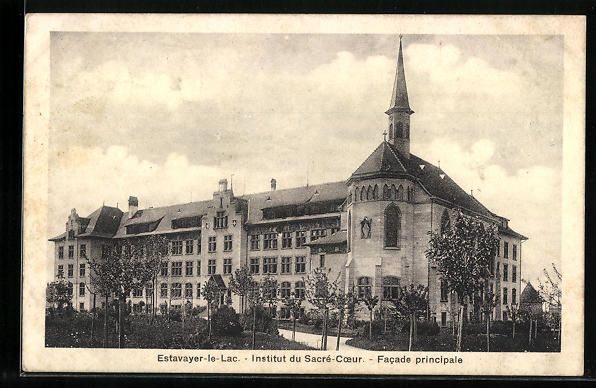 Cartoline postali: Estavayer-le-Lac, Institut du Sacre-Coeu – Usato da Berlin venduto da bartko-reher