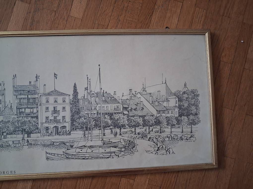 Stiche: Vue du quai de Morges, encadrée – Gebraucht aus Morges von pie_nbl7 2
