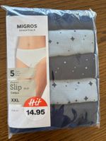 Lot de 5 slips midi Migros Essentials, taille XXL Neuf