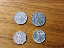 Niederlande/Antillen 1 Gulden, 4x Silber Münzen (D49)