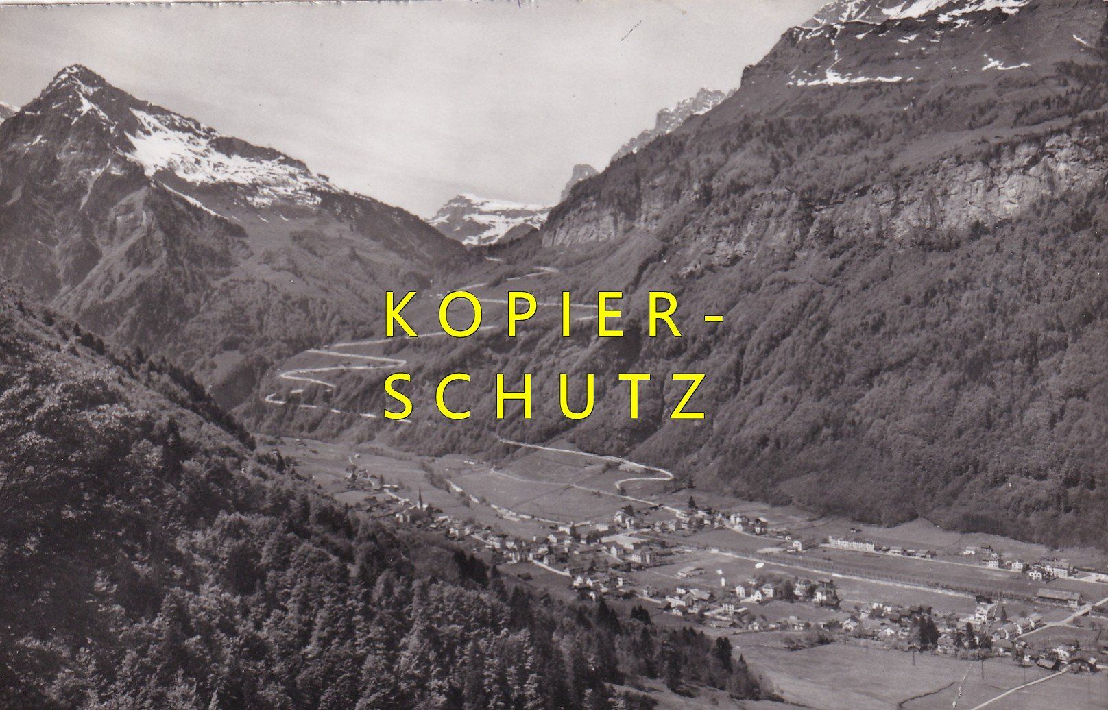 Ansichtskarten: Linthal mit Klausen-Strasse /bo – Gebraucht aus Hombrechtikon von Rudolf07