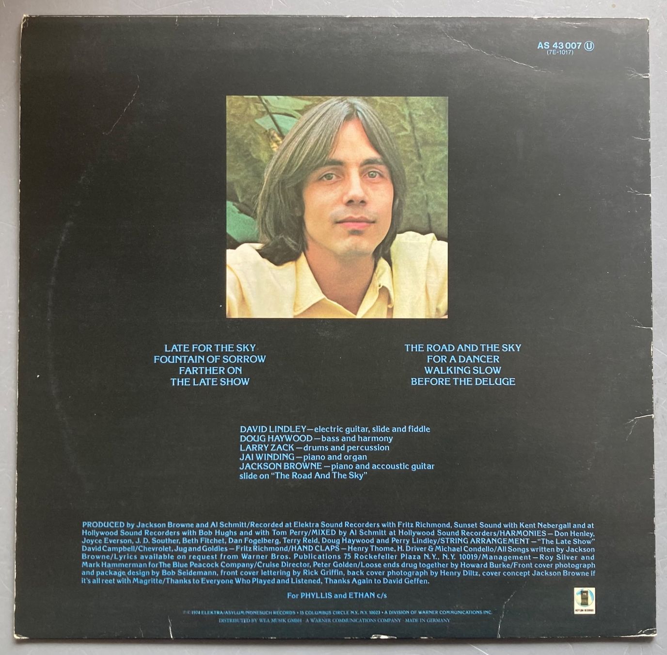Dischi in vinile: JACKSON BROWNE LATE FOR THE SKY – Usato da Poliez-Pittet venduto da Newtown-Records 1