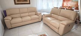 Chateau dAx-Coppia divani in pelle-3 posti + 2 posti Relax