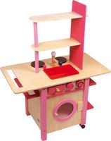 Cuisine Combiné Cuisinière – Machine à laver rose en bois