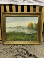 Gemälde Landschaft signiert 1977 50x40 cm