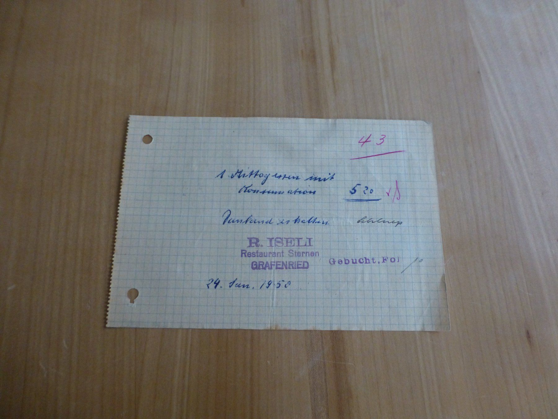 Foto & Immagini: Grafenried, Rest. Sternen, R. Iseli Nota 24.Juni 1950 – Usato da Bettlach venduto da 1saurer