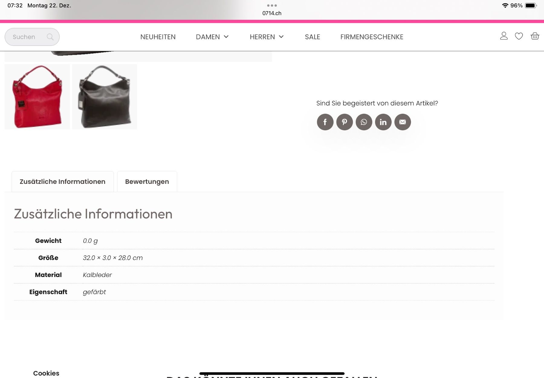 07 14 Borse da donna: 0714 Tasche Claudia – Usato da Schaffhausen venduto da christamawe 9