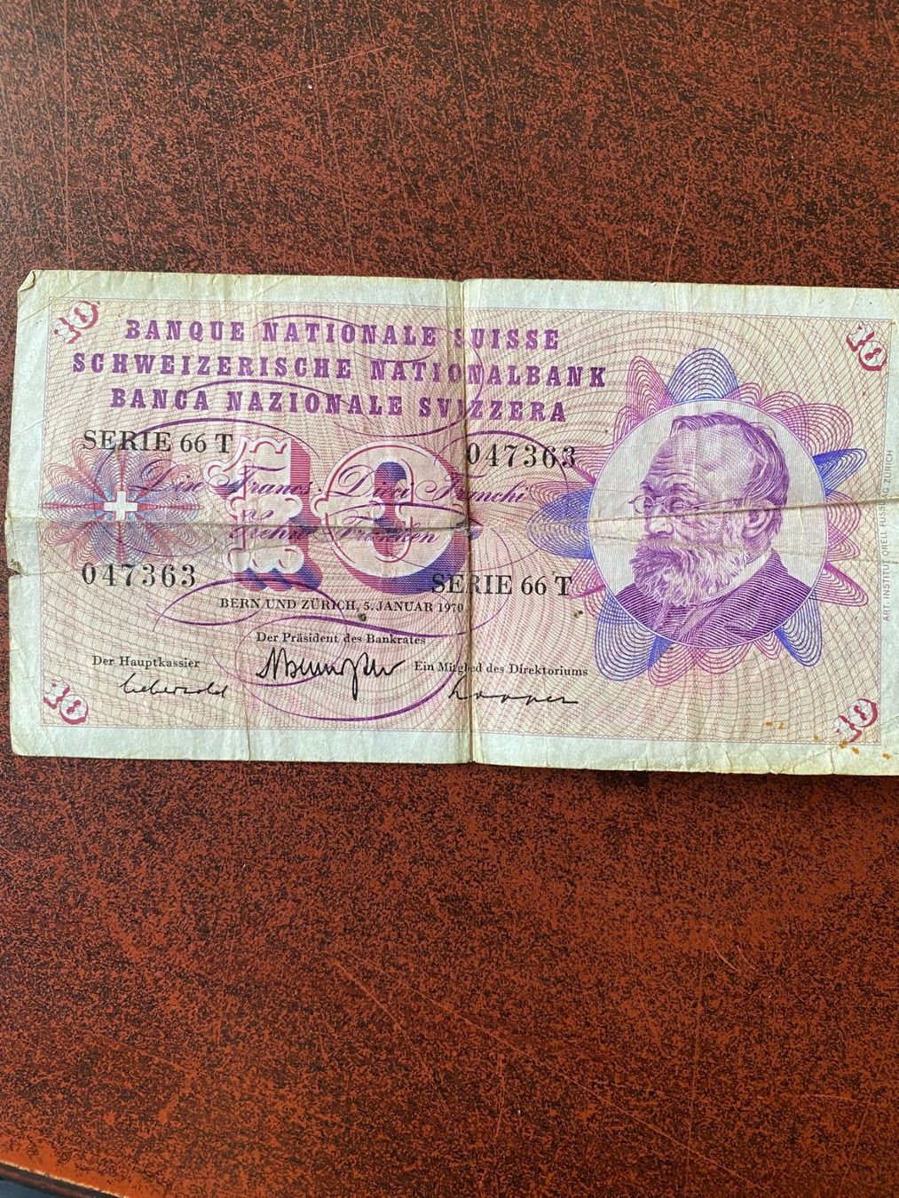 Billets de banque: zehner - Note Serie 66 / Jg. 1970 – D'occasion à Landquart par Pst3