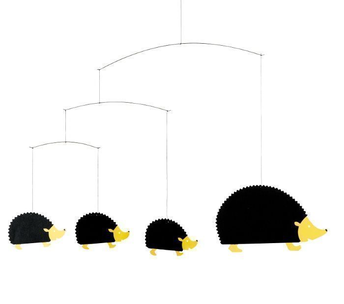 Flensted Mobiles Denmark Vintage Mobile Igelfamilie Igel 80s 1
