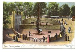 Bärenkarte - alte Bärengraben - Besucher - Bern 1905
