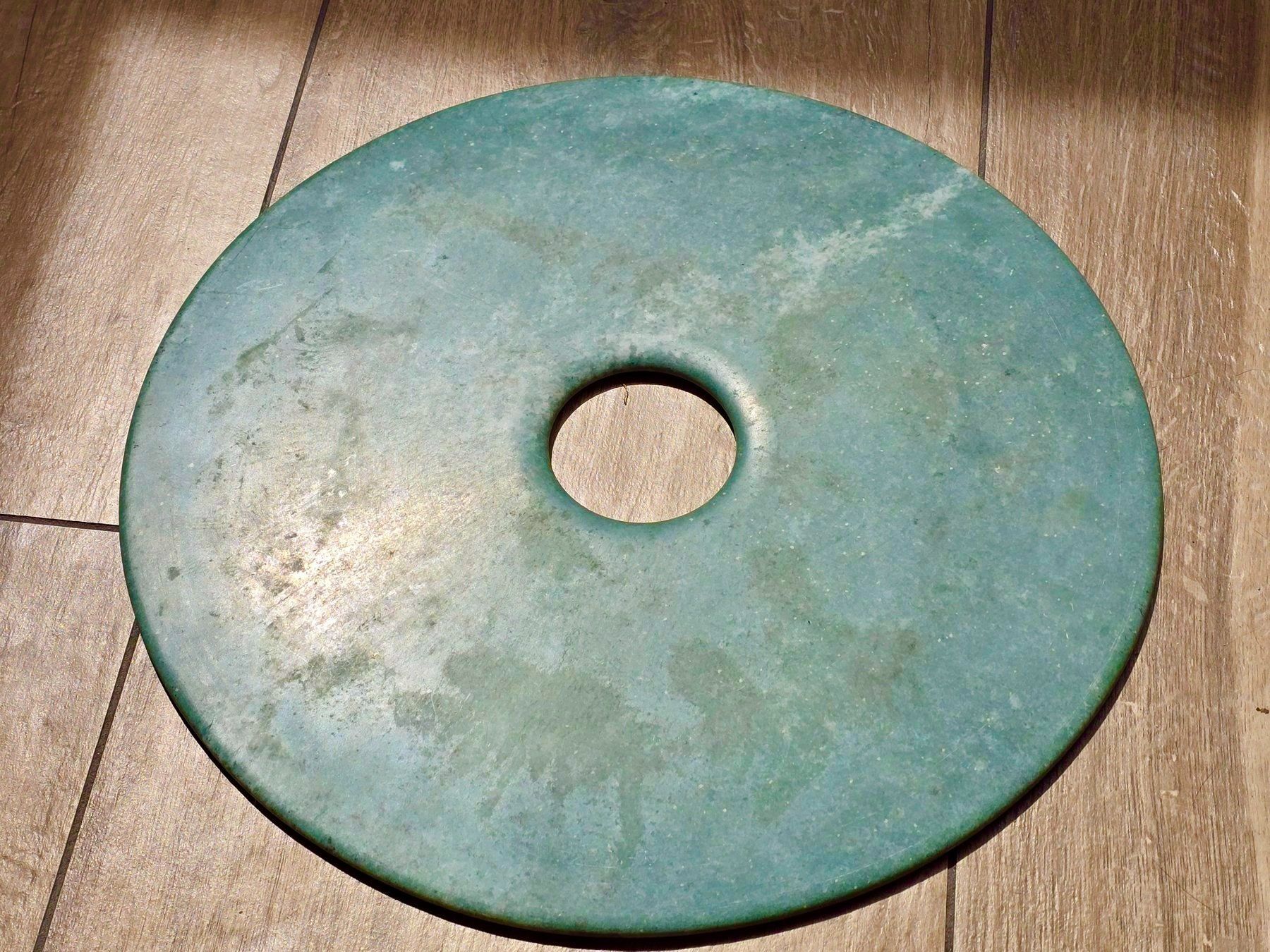 Minerali & Pietre curative: China "Jade" Bi-Scheibe riesig 40cm wohl Serpentin – Usato da Basel venduto da chinarh891 2
