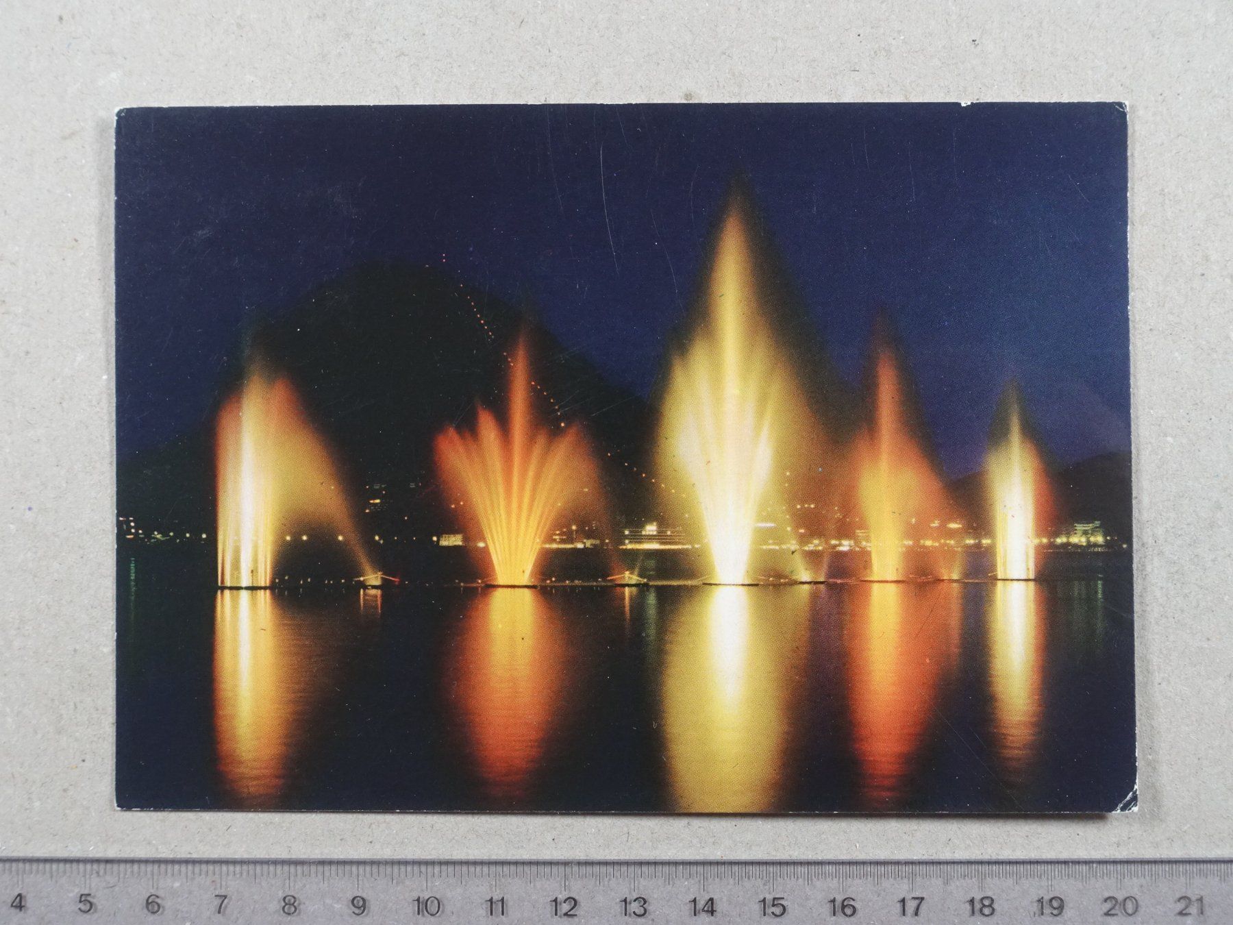 Cartoline postali: Lugano di Notte, 1987 – Usato da Lenzburg venduto da fh1