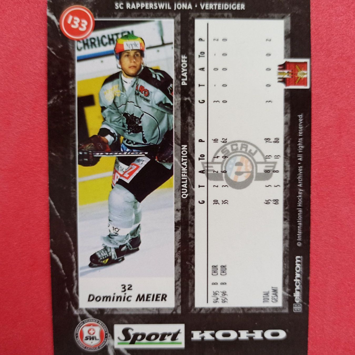Carte collezionabili: Dominic Meier - RAPPERSWIL - 1996/97 – Usato da Dübendorf venduto da kb86_MOVIE 1