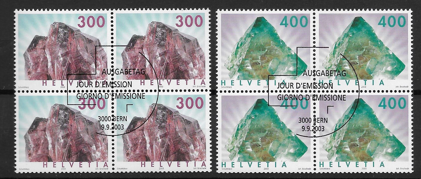 Alle Briefmarken: B1094 - Mineraux 2003 B4 1er jour – Gebraucht aus Trélex von Phil_Albert