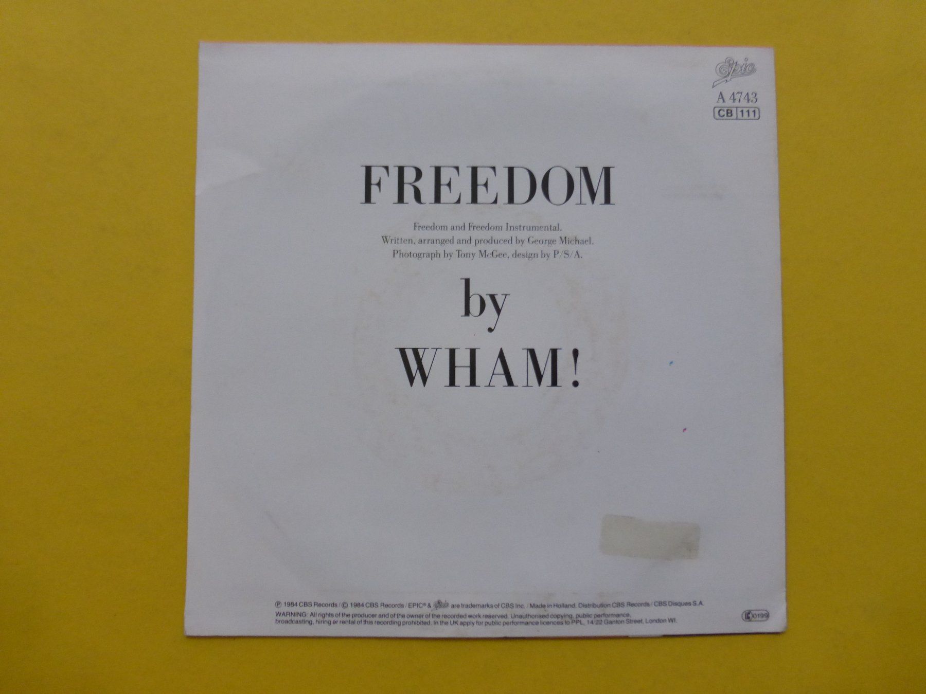 Vinyles: Wham! – Freedom – D'occasion à Zürich par Swiss57 1