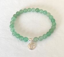 Edelstein Armband Aventurin mit Baum des Lebens auf Mass