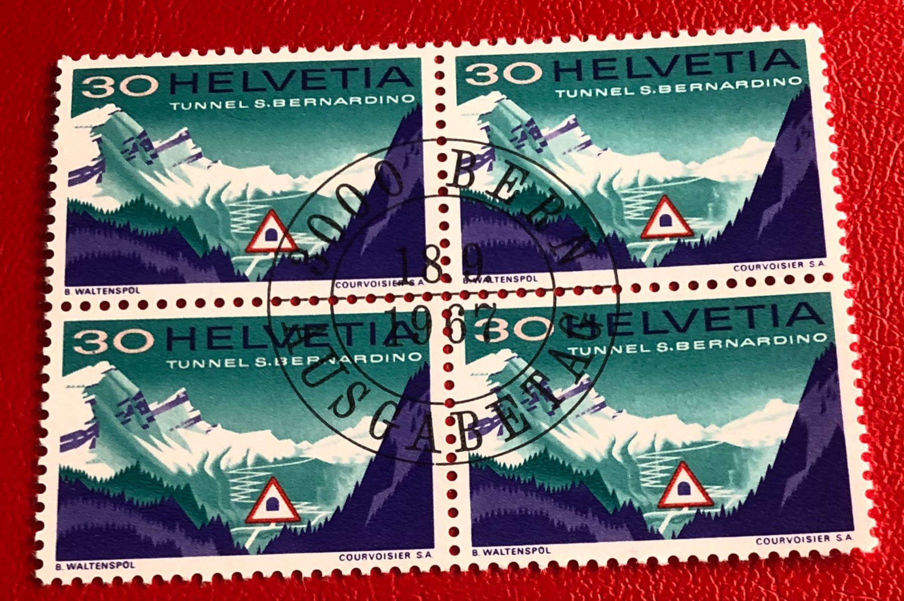 Tutti i francobolli: 4 er Block Nr.451 mit VollStempel Bern   – Usato da Aarau venduto da Billa007