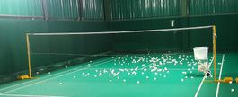 Wettkampf Badmintonnetz 6.10 Meter geknotet mit Stahlseil