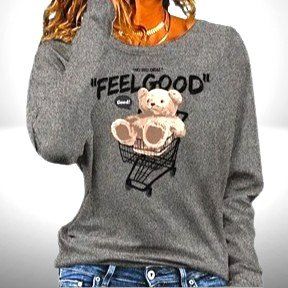 🐻✨ "Feel Good" Teddy Langarm-Shirt – Der Hingucker! ✨🐻