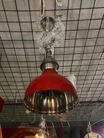 Vintage Hängelampe rot Metall Industrial