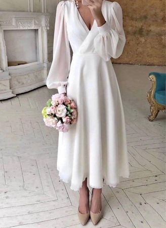 Damen Kleid weiss Grösse S  Puffärmeln!