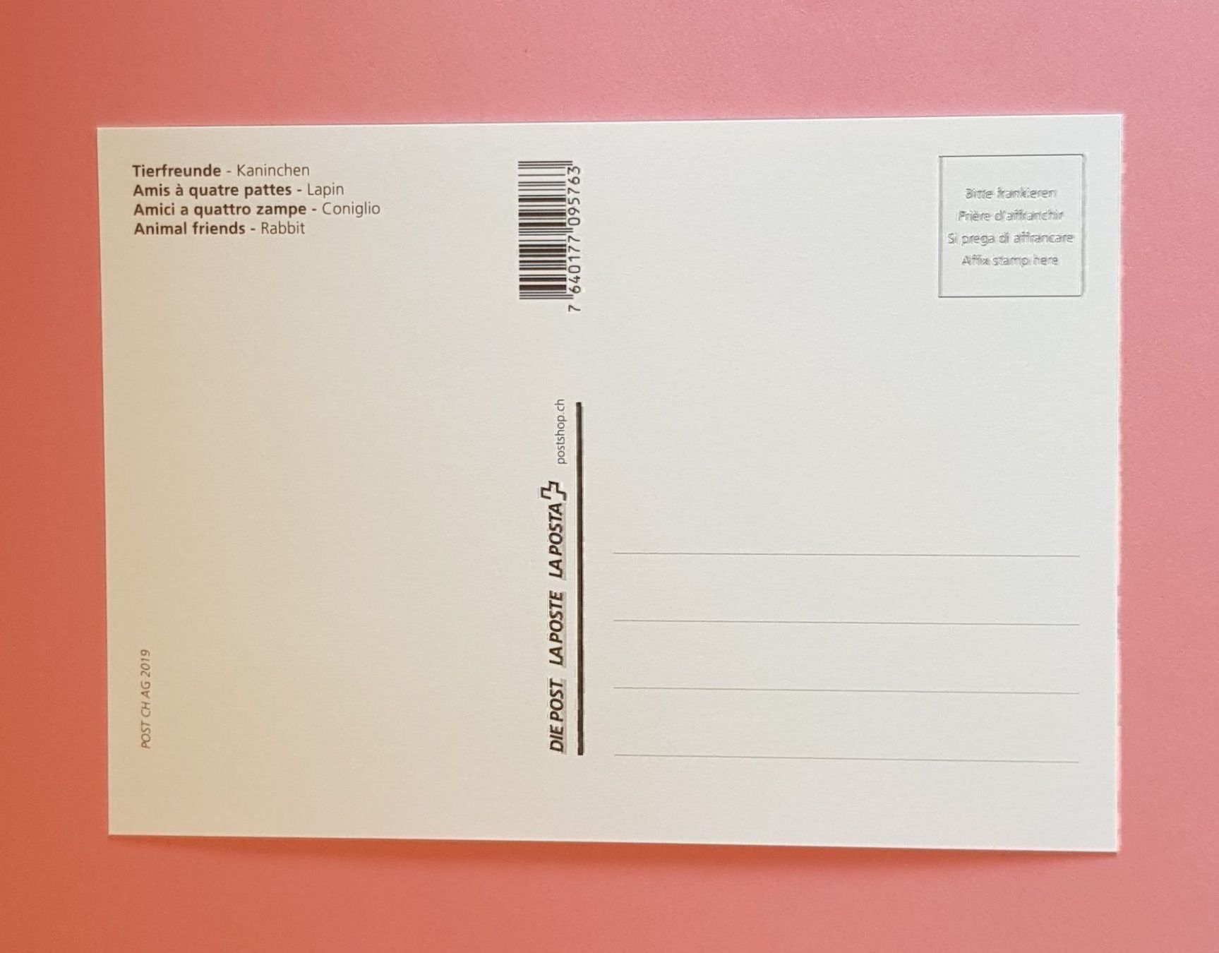 Cartoline: Postkarten 4 Subjekts TIERE – Nuovo e nell'imballaggio originale da Zürich venduto da Avd 7