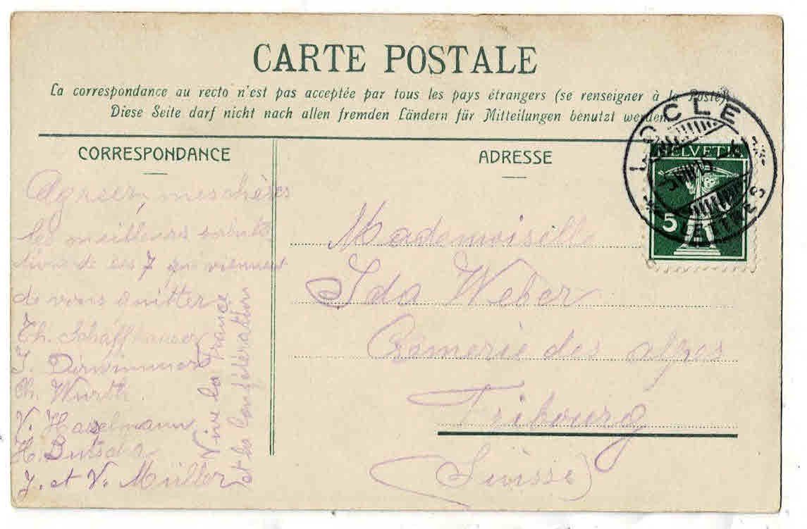Cartoline postali: Le locle place du Marche  1915 – Usato da Sulz AG venduto da Oberdanne8 1