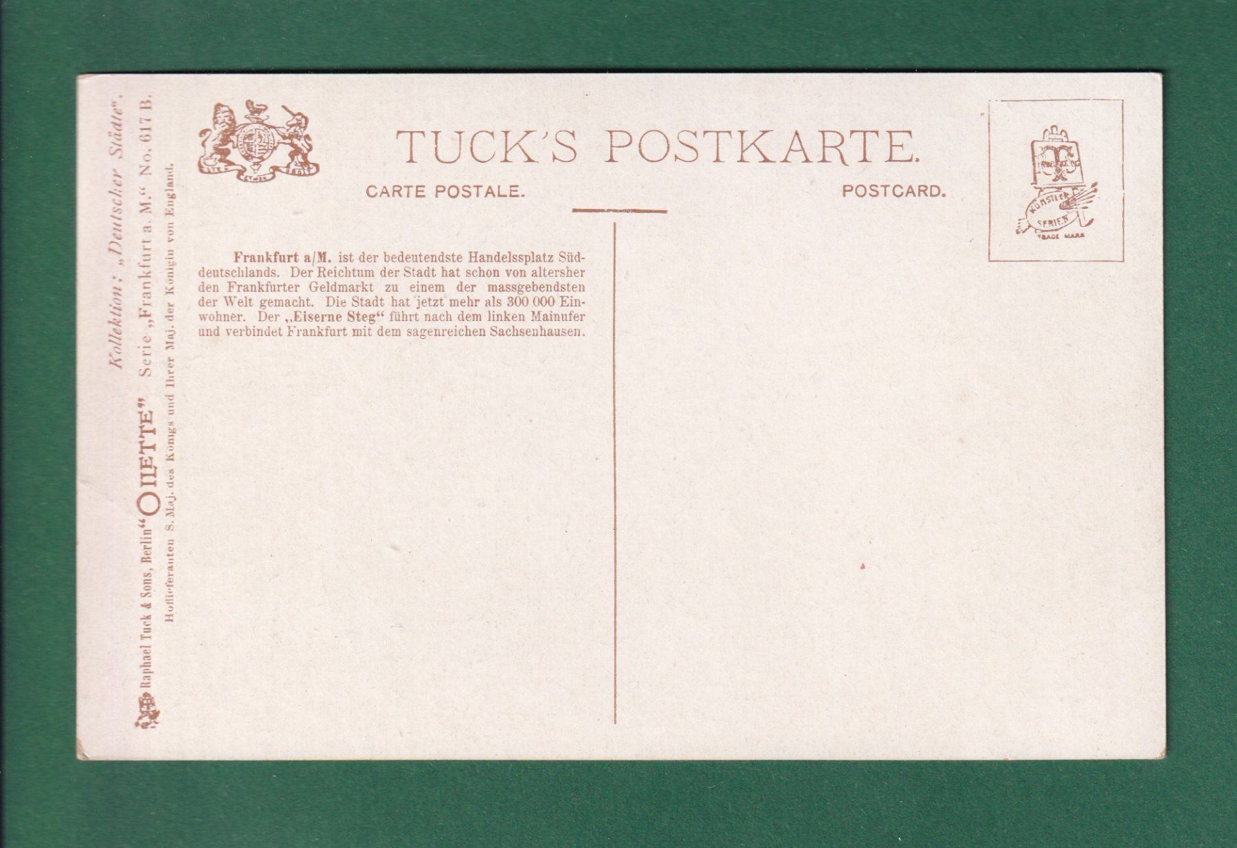 Cartes postales: FRANKFURT - Eiserner Steg – D'occasion à Pully par nicecards-shop 1