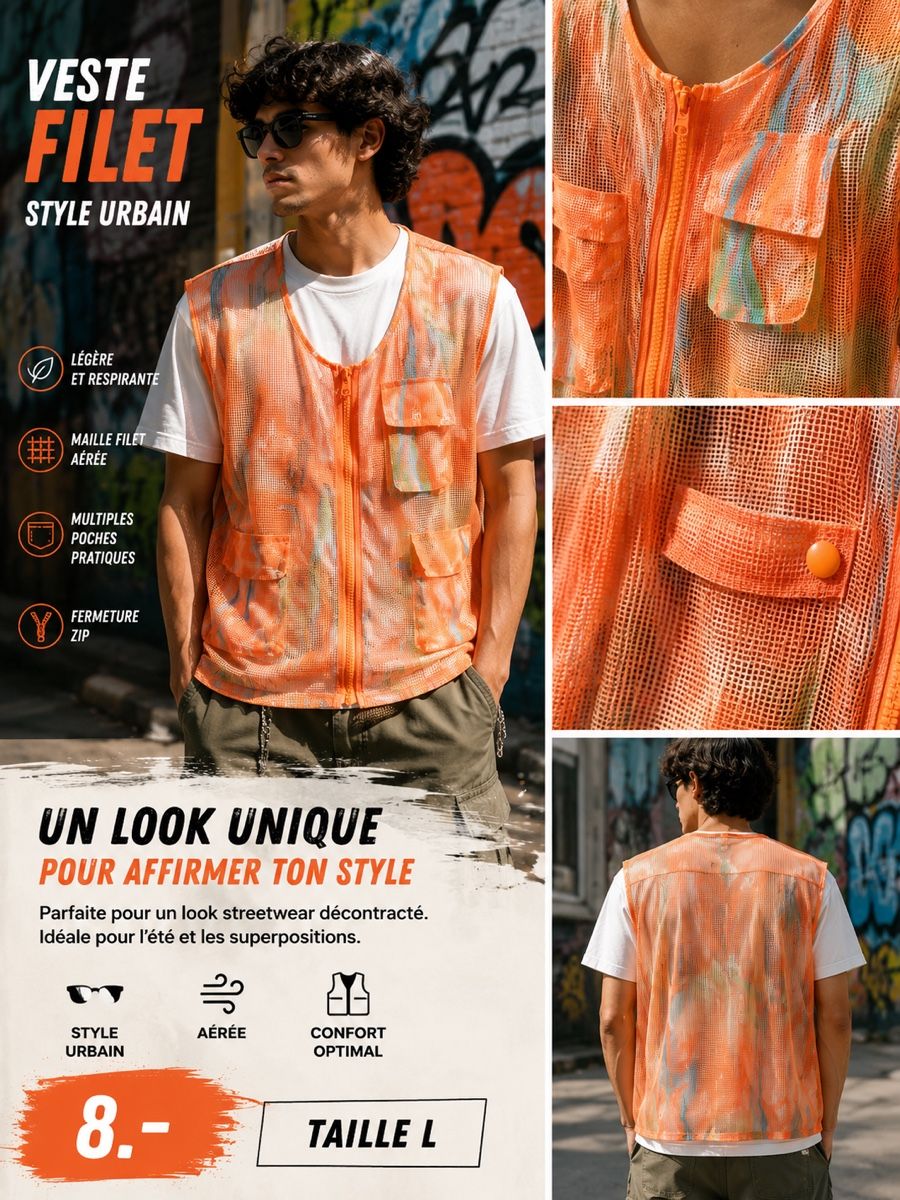 Zara Gilet & Giacche: Veste filet style urbain multicolore  – Nuovo (secondo la descrizione) da Lausanne venduto da non_ptb6