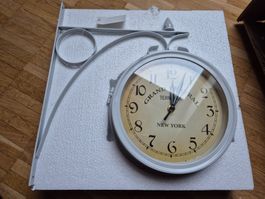 Wanduhr/Bahnhofsuhr vintage look weiss