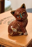 wunderschönes  kleines Cloisonne Email Kätzchen ca. 1950/60