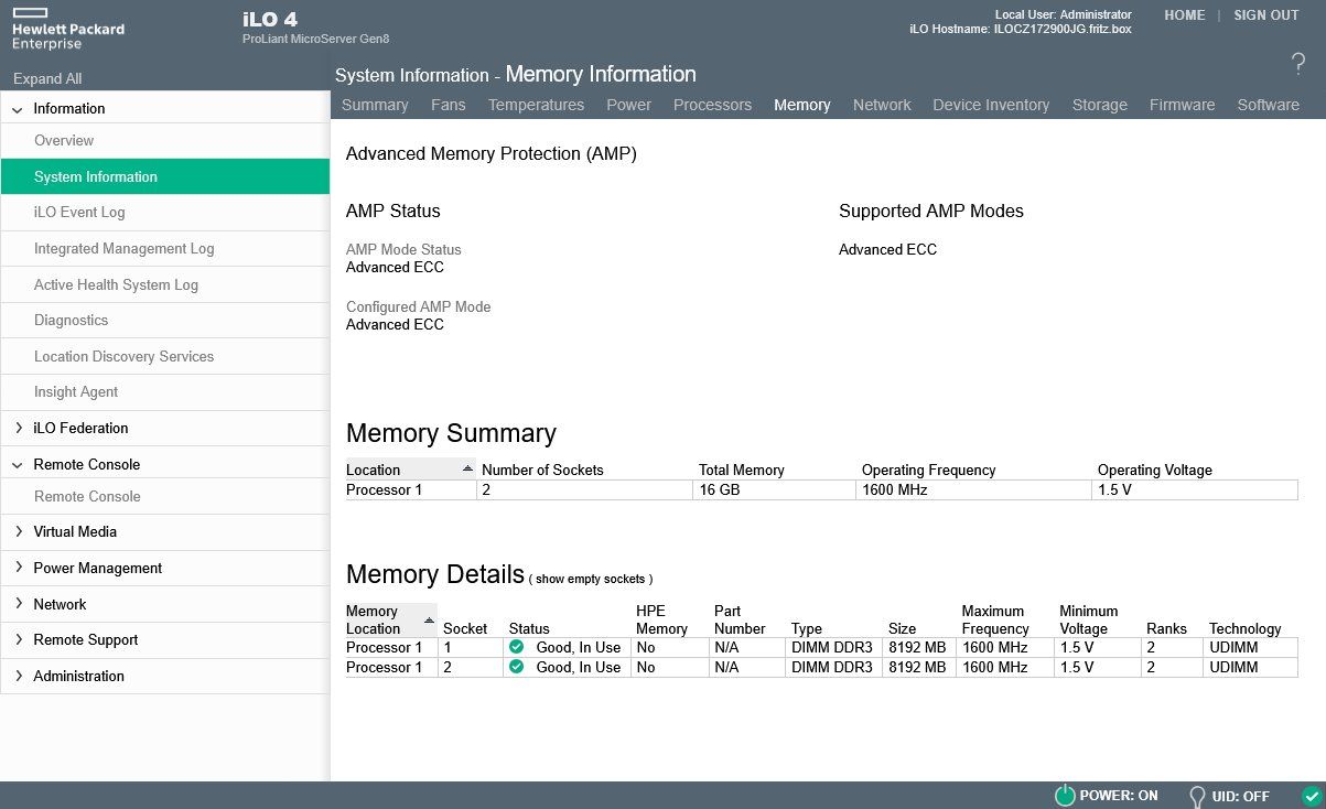 Hewlett Packard Server: HP ProLiant MicroServer Gen8 16GB – Gebraucht aus Lausanne von Conradind 9
