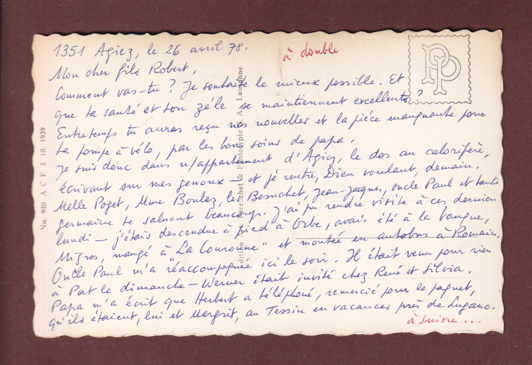 Cartes postales: CHAMBLON - Pavillon – D'occasion à Pully par nicecards-shop 1