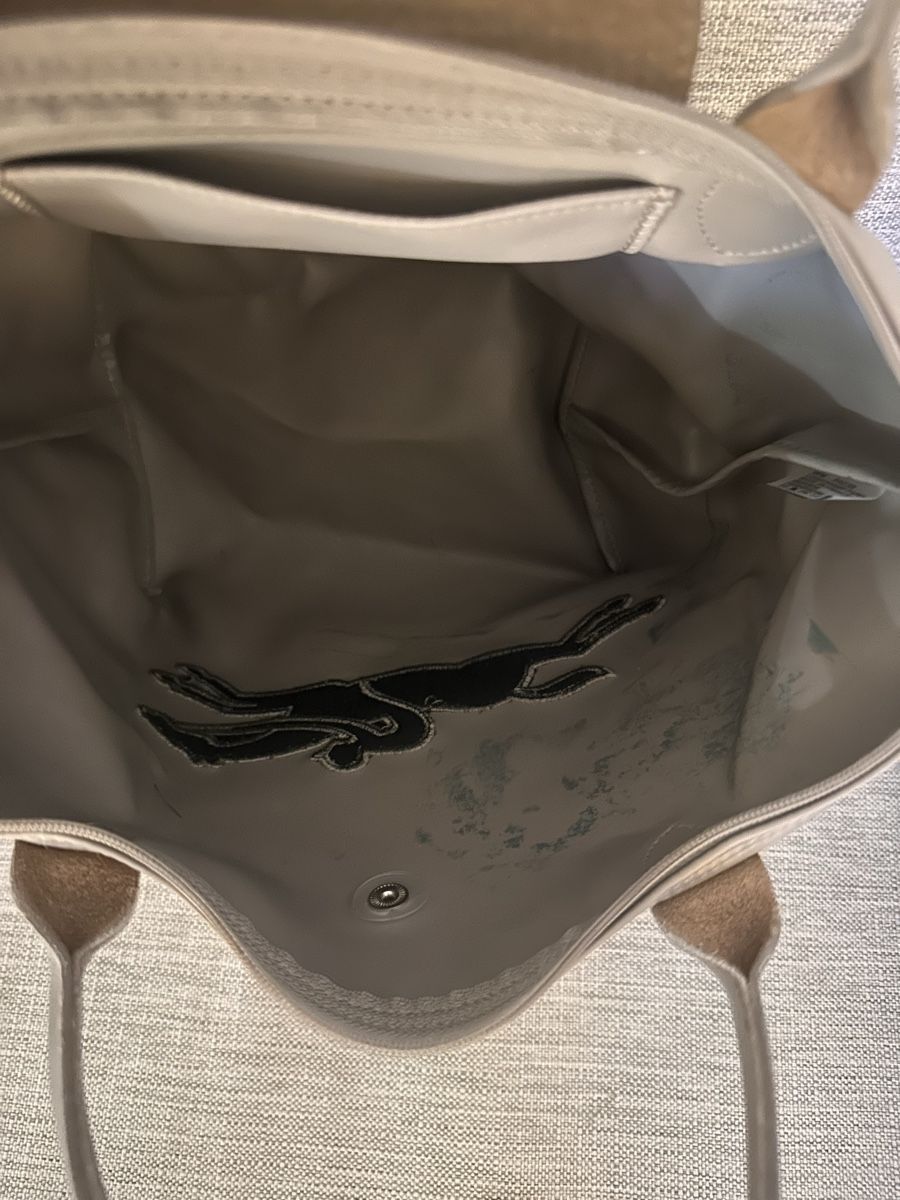 Longchamp Borse da donna: Longchamp Shopper grau/beige mit Pferd – Usato da Ittigen venduto da luna_91 1
