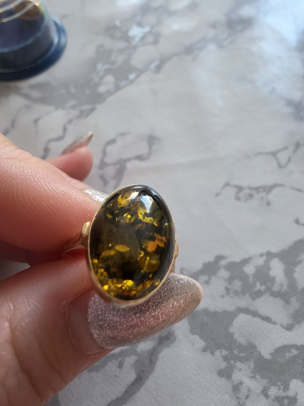 Ringe: Ring mit Bernstein Gelbgold akzeptabler Zustand – Gebraucht aus Laupen ZH von Kaddy 1