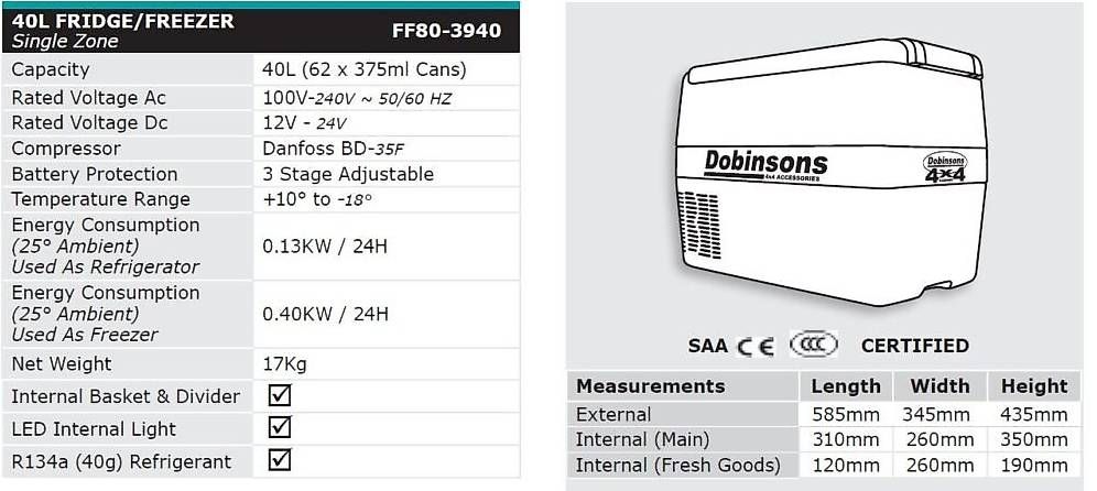 Réfrigérateurs: DOBINSONS 40 Litre Fridge/Freezer – D'occasion à Gordola par garage.decar 2