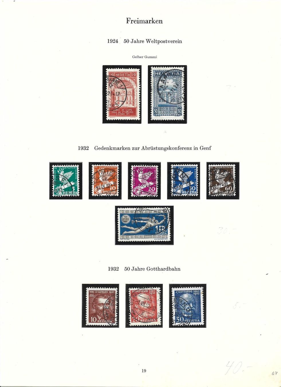 Tutti i francobolli: timbres, divers série. – Usato da Delemont venduto da toutdubon11 1