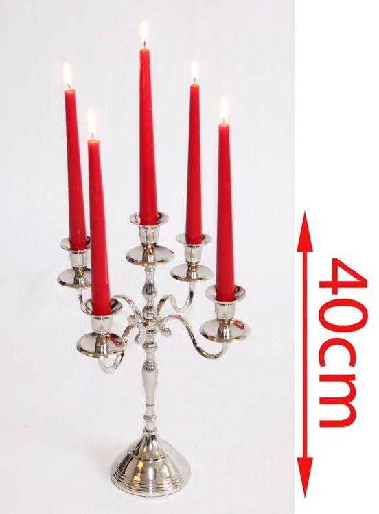 Dandat 5-armiger Kerzenhalter Aus Metall, 26 Cm Hoch, Goldfarben – 3 Stück, Für Hochzeit, Weihnachten, Dekoration