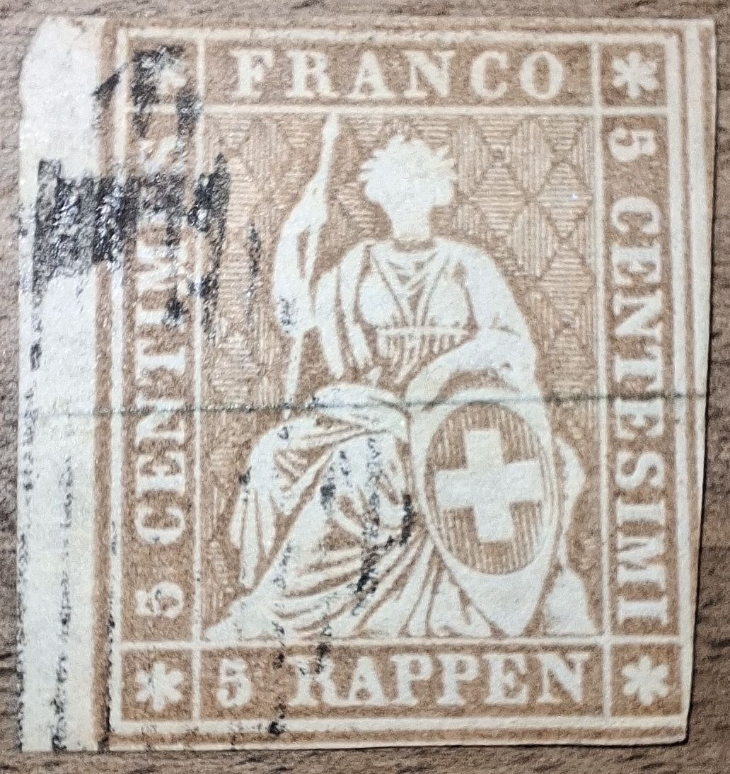 Alle Briefmarken: Strubel Nr. 22B Kat. 260.- – Gebraucht aus Balgach von SIMEON27