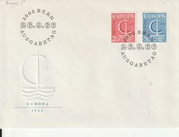FDC Europamarken 1966, Abart kurzes T bei CEPT 20er Marke