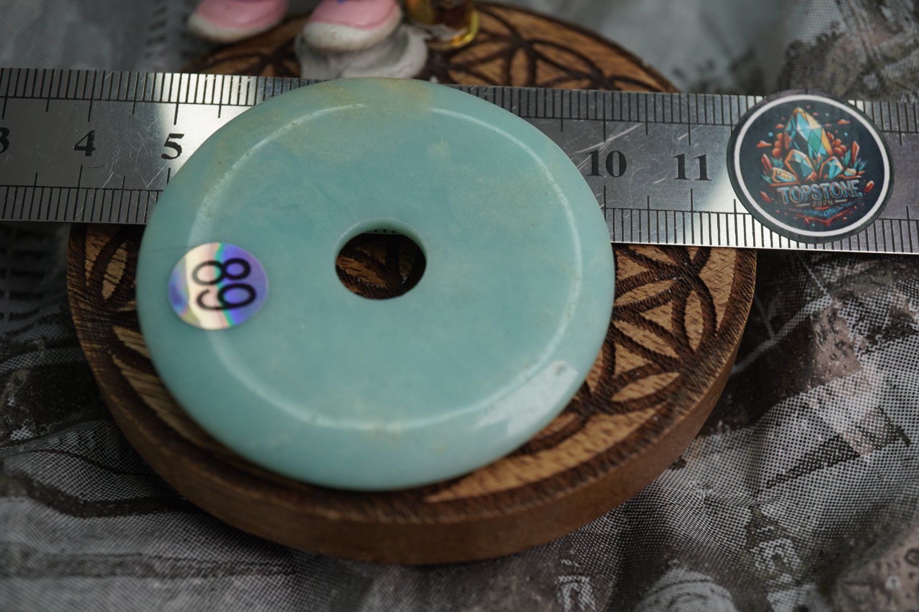 Minerali & Pietre curative: Amazonit Blau      ca50mm     Top  Pi Scheibe – Nuovo e nell'imballaggio originale da Eschenbach SG venduto da topstone