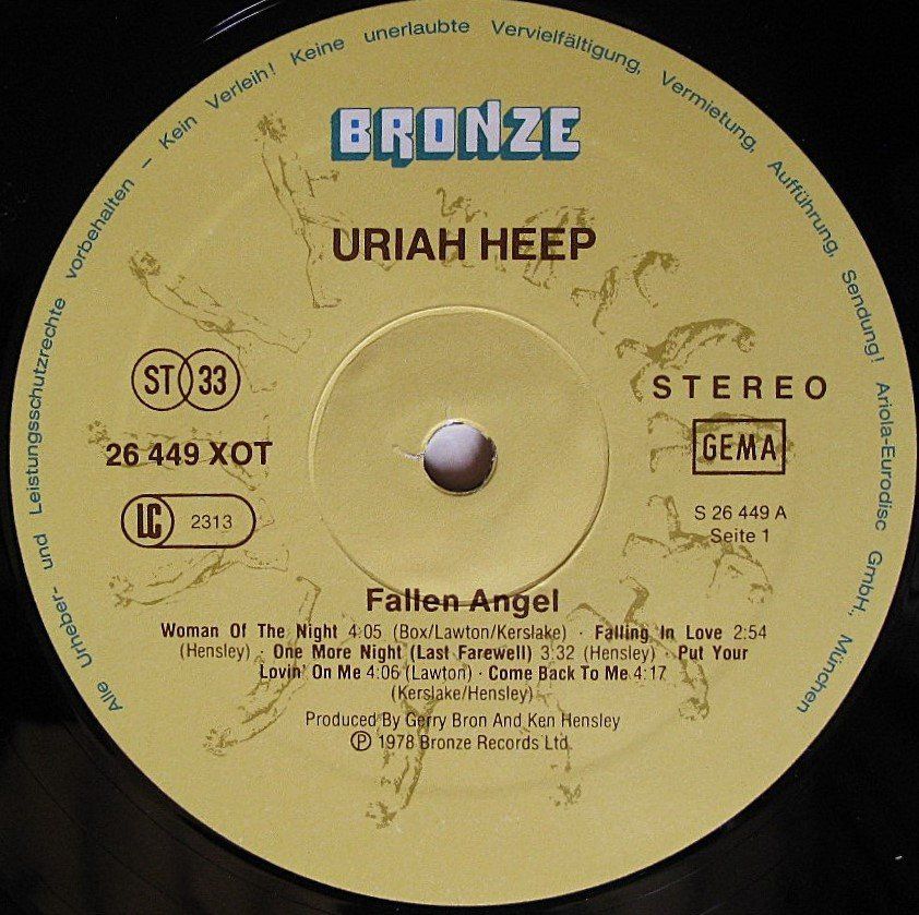 Dischi in vinile: URIAH HEEP "Fallen Angel" LP in VG++/EX – Usato da Monthey venduto da Pingmub 3
