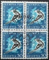 1948 4er Olymp. Spiele St. Moritz sauber ⦿ SBK 55.- günstig