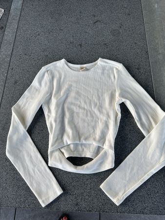 Trendiges Zebra Longsleeve Top, Creme, Grösse XS – Neuwertig