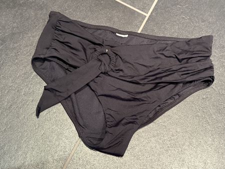 Schwarze Bikinihose mit Knotendetail - Grösse 38/M