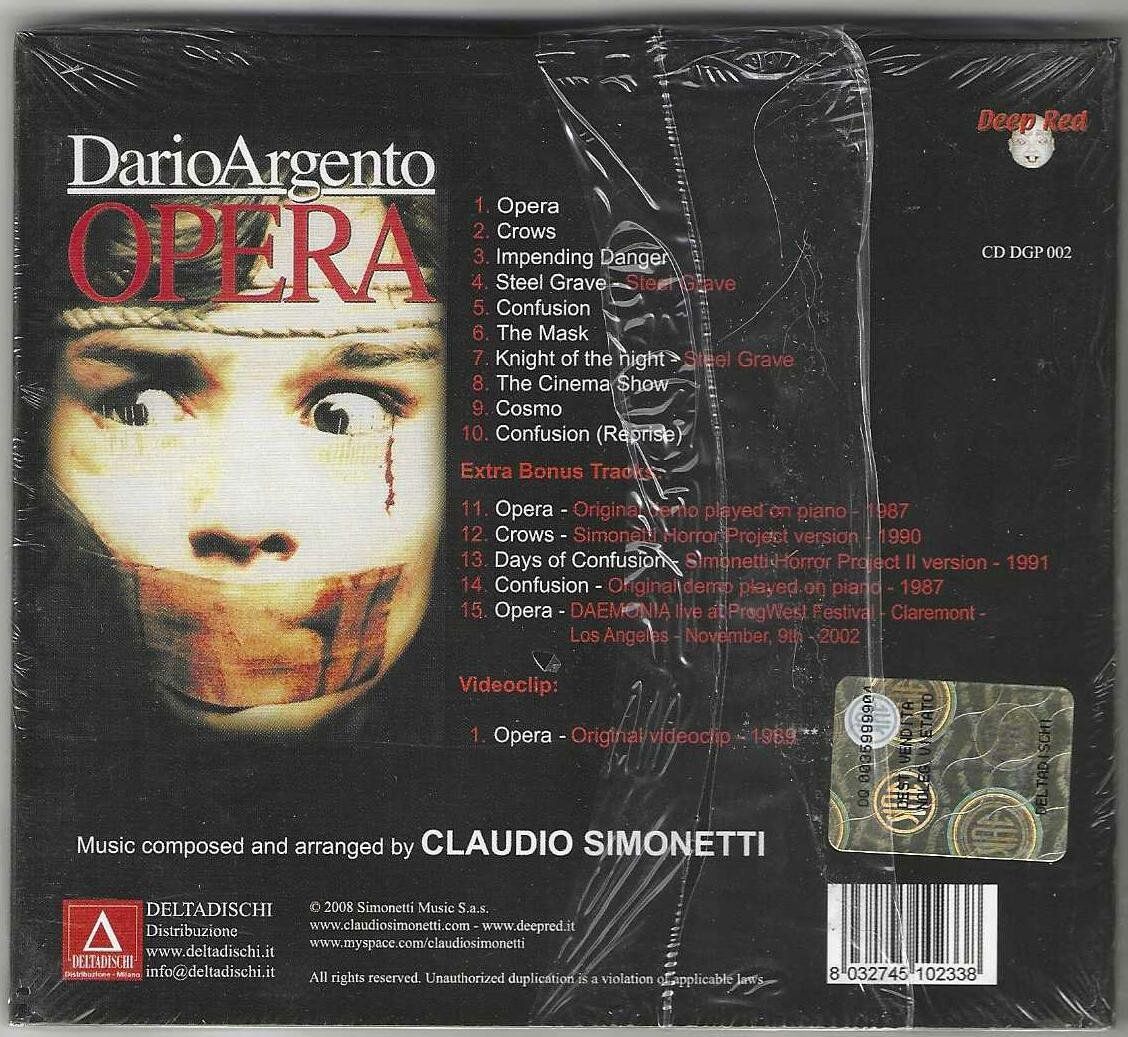 CD: Claudio Simonetti - Opera - Dario Argento - Neue – Nuovo e nell'imballaggio originale da Genève venduto da CDLPBookS 1