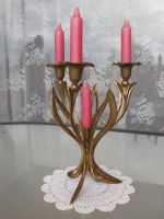 27cm alter Jugendstil Bronze *Blumen* Kerzenständer 4flammig