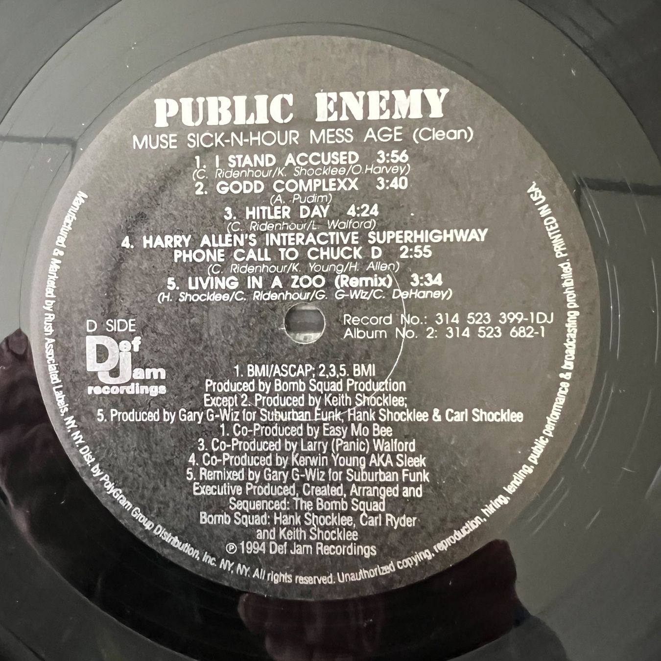 Dischi in vinile: Public Enemy - Muse Sick-N-Hour Mess Age (Clean Version) – Usato da Gais venduto da soundcave57 5
